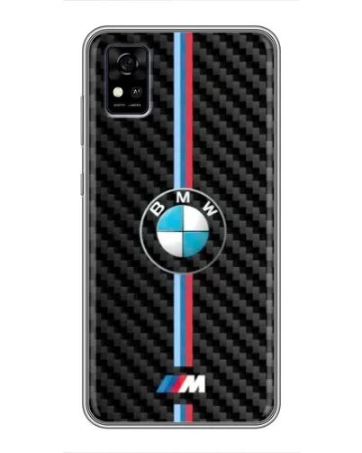 Чехол для ZTE Blade A31 с картинкой «Эмблема BMW и карбон»