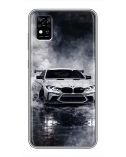 Чехол для ZTE Blade A31 с картинкой «BMW сквозь туман»