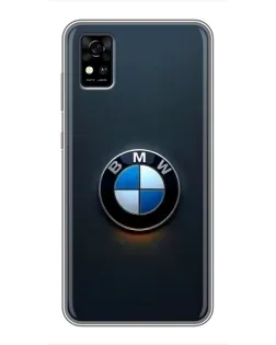 Чехол для ZTE Blade A31 с картинкой «Логотип BMW — минимализм»