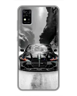 Чехол для ZTE Blade A31 с картинкой «BMW — акварельный дрифт»