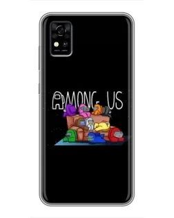 Чехол для ZTE Blade A31 с картинкой «Логотип Among Us»