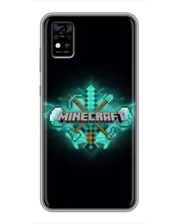 Чохол для ZTE Blade A31 з картинкою «Minecraft Diamond лого»