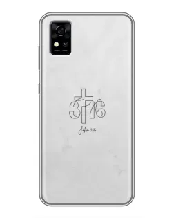 Чехол для ZTE Blade A31 с картинкой «Иоанна 3:16 Крест»