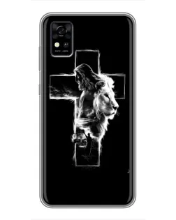 Чехол для ZTE Blade A31 с картинкой «Сияющий крест Jesus»