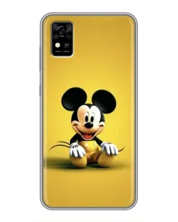 Чехол для ZTE Blade A31 с картинкой «Микки на желтом»