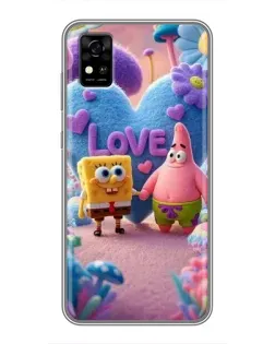 Чехол для ZTE Blade A31 с картинкой «Губка Боб Патрик»