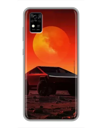 Чехол для ZTE Blade A31 с картинкой «Cybertruck на Марсе»