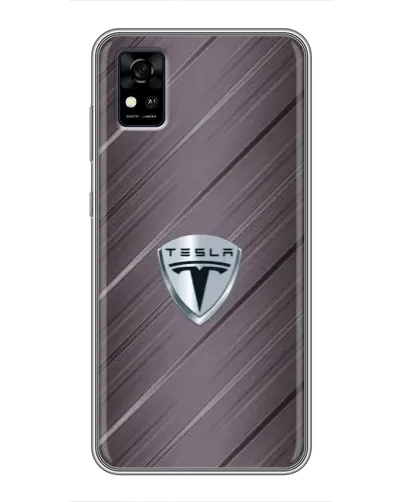 Чехол для ZTE Blade A31 с картинкой «Металлическая текстура Tesla»