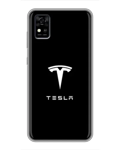 Чехол для ZTE Blade A31 с картинкой «Tesla White Logo»