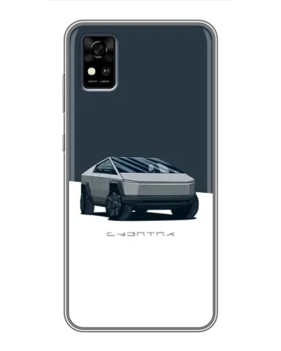 Чехол для ZTE Blade A31 с картинкой «Серебристый Cybertruck Tesla»
