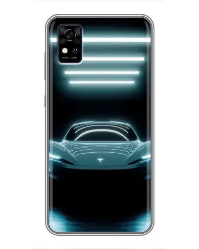 Чехол для ZTE Blade A31 с картинкой «Tesla в неоне»
