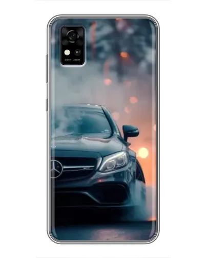 Чехол для ZTE Blade A31 с картинкой «Mercedes — ночной город»