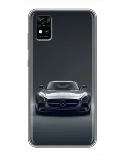Чехол для ZTE Blade A31 с картинкой «Mercedes на черном»