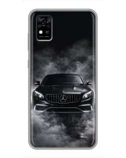 Чехол для ZTE Blade A31 с картинкой «Mercedes в дыму»
