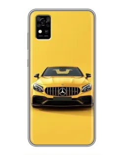 Чехол для ZTE Blade A31 с картинкой «Желтый Mercedes GT»