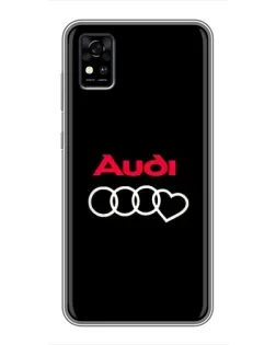 Чехол для ZTE Blade A31 с картинкой «Логотип Audi Heart»