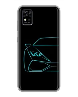 Чехол для ZTE Blade A31 с картинкой «Голубой силуэт Lamborghini» Чехол для ZTE Blade A31 с картинкой «Голубой силуэт Lamborghini»