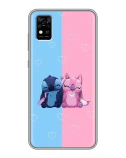 Чехол для ZTE Blade A31 с картинкой «Stitch и Angel Love»