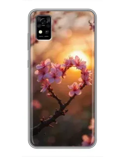 Чохол для ZTE Blade A31 з картинкою «Рожевий цвіт сердечко на тлі заходу» Чохол для ZTE Blade A31 з картинкою «Рожевий цвіт сердечко на тлі заходу»