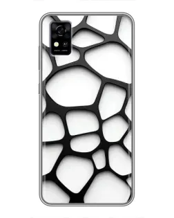 Чехол для ZTE Blade A31 с картинкой «Белая объемная сетка»