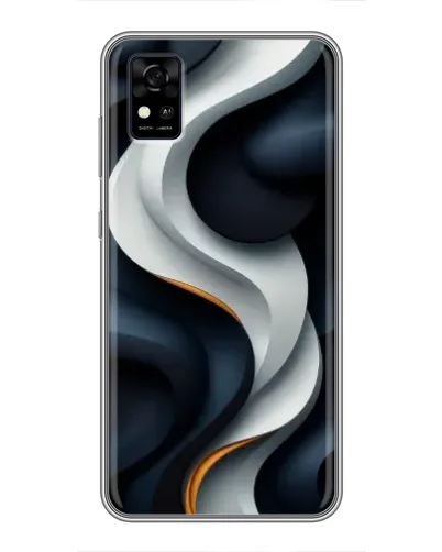 Чехол для ZTE Blade A31 с картинкой «Объемные черно-белые ленты» Чехол для ZTE Blade A31 с картинкой «Объемные черно-белые ленты»