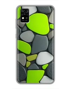 Чехол для ZTE Blade A31 с картинкой «Яркая неоновая галька»