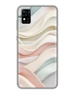 Чехол для ZTE Blade A31 с картинкой «Пастельные нежные волны»