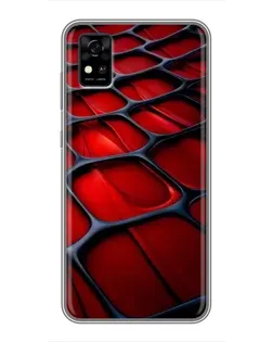 Чехол для ZTE Blade A31 с картинкой «Красная глянцевая сетка»