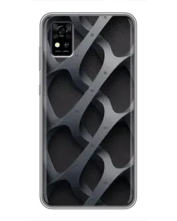 Чехол для ZTE Blade A31 с картинкой «Объемное серое плетение»