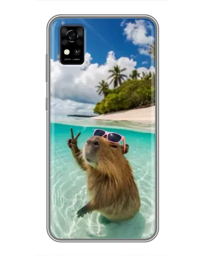 Чехол для ZTE Blade A31 с картинкой «Капибара на море» Чехол для ZTE Blade A31 с картинкой «Капибара на море»