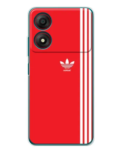 Чехол для ZTE Blade A34 с картинкой «Красный минимализм Adidas»