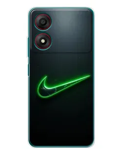 Чехол для ZTE Blade A34 с картинкой «Неоновый контур Nike»