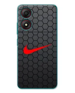 Чехол для ZTE Blade A34 с картинкой «Nike — карбоновая сетка»