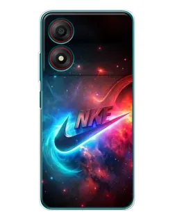 Чехол для ZTE Blade A34 с картинкой «Огненный логотип Nike»