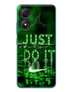 Чехол для ZTE Blade A34 с картинкой «Зеленый неоновый Nike»