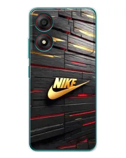 Чехол для ZTE Blade A34 с картинкой «Золотой Nike на металле»