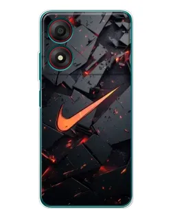 Чехол для ZTE Blade A34 с картинкой «Nike — эффект разломов»