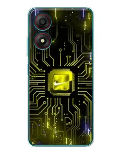 Чехол для ZTE Blade A34 с картинкой «Nike — золотая искра»