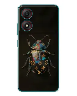 Чехол для ZTE Blade A34 с картинкой «LV — мраморный принт»