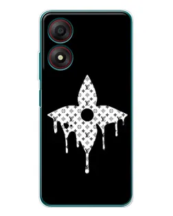 Чехол для ZTE Blade A34 с картинкой «Цветочная монограмма»