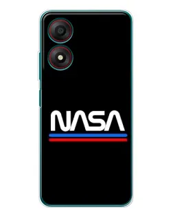 Чехол для ZTE Blade A34 с картинкой «NASA — классика Red Blue»