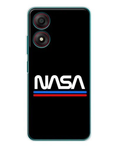 Чехол для ZTE Blade A34 с картинкой «NASA — классика Red Blue»