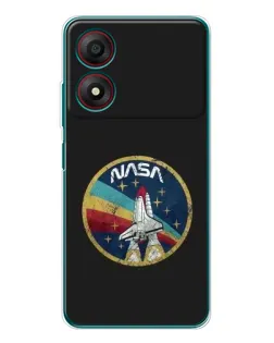 Чехол для ZTE Blade A34 с картинкой «NASA — эмблема миссии»