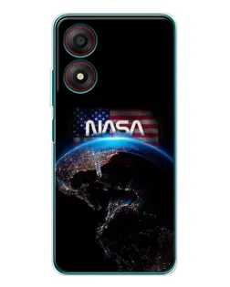 Чехол для ZTE Blade A34 с картинкой «Земля из космоса NASA»
