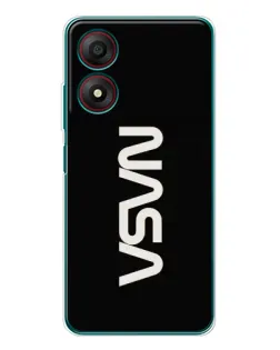 Чехол для ZTE Blade A34 с картинкой «NASA — вертикальный логотип»