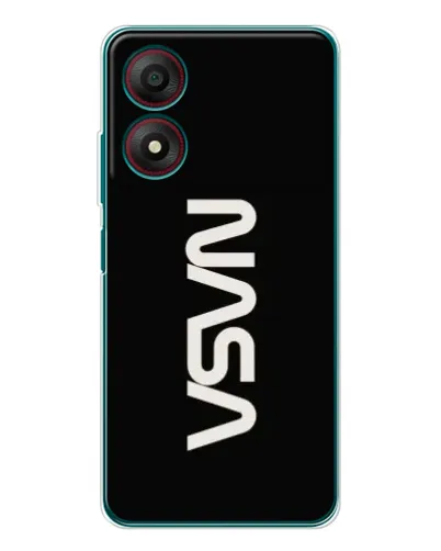 Чехол для ZTE Blade A34 с картинкой «NASA — вертикальный логотип»