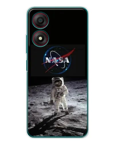 Чехол для ZTE Blade A34 с картинкой «Астронавт на Луне»
