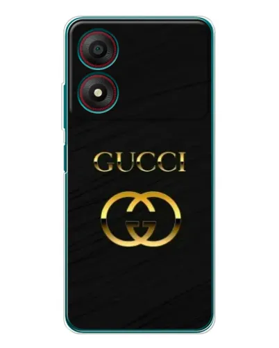 Чехол для ZTE Blade A34 с картинкой «Золотой логотип Gucci»