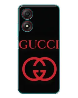 Чехол для ZTE Blade A34 с картинкой «Gucci — красный логотип»