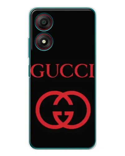 Чехол для ZTE Blade A34 с картинкой «Gucci — красный логотип»